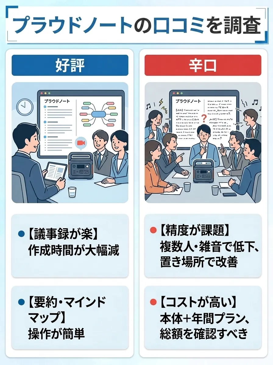 プラウドノートの口コミを好評なものと辛口なものどちらも調査