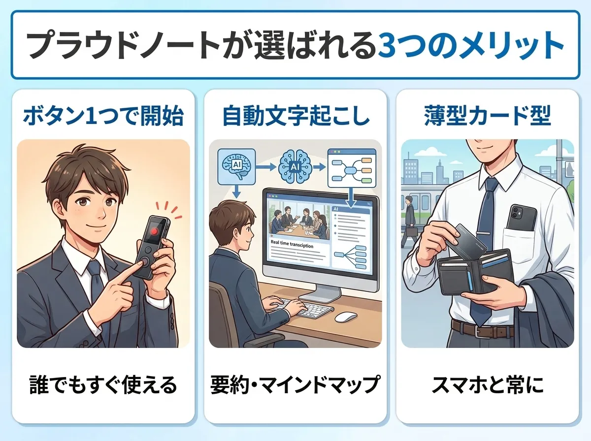 プラウドノートが選ばれる3つのメリット
