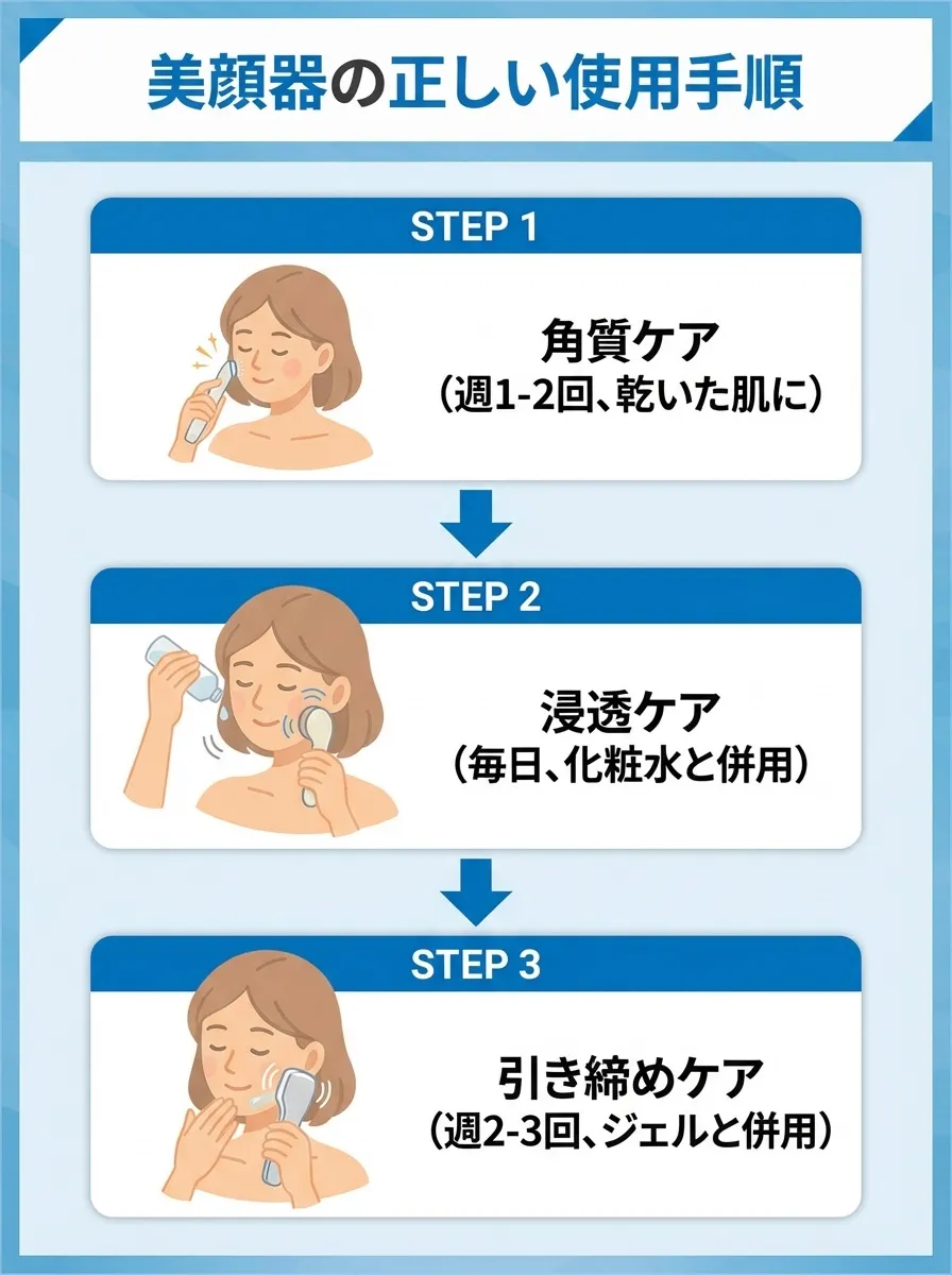 複数の美顔器を使うときの順番と注意点