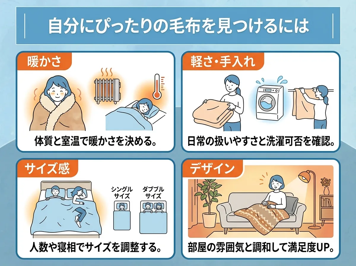 自分に合う毛布を見つけるためのポイント