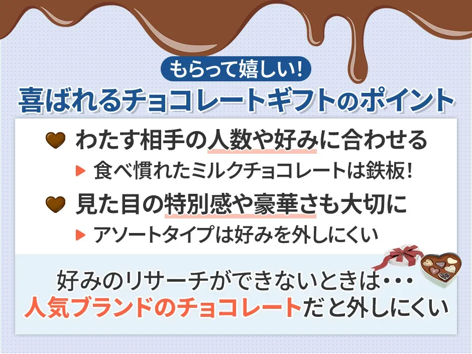 喜ばれるチョコレートギフトのポイント