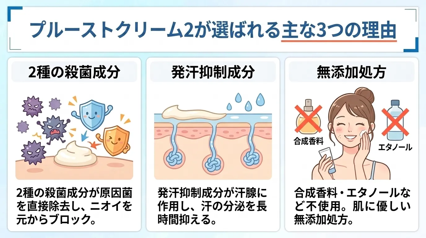 プルーストクリーム2の有効成分と効果の仕組み
