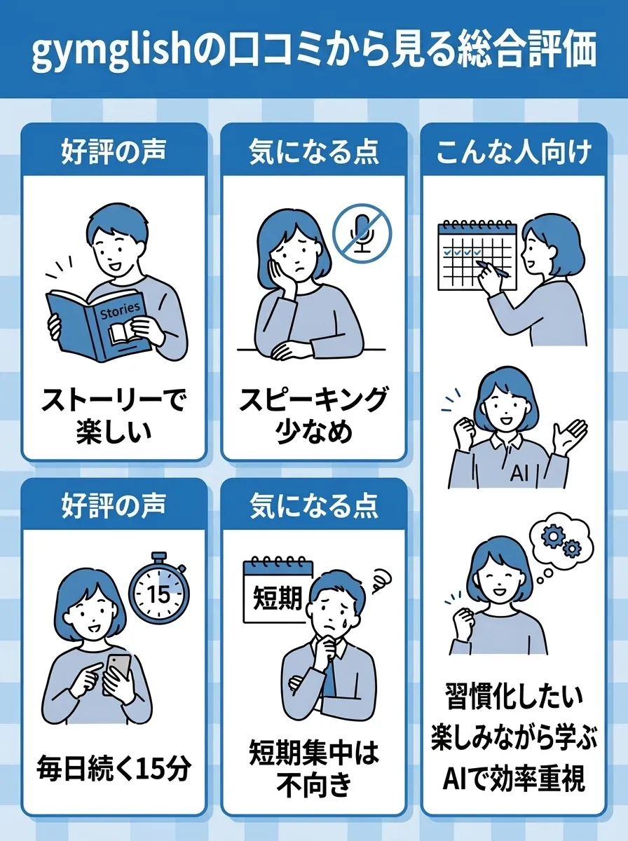 gymglishの口コミから見る総合評価評判まとめ