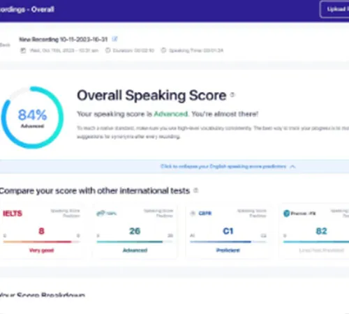 自分の英語レベルがIELTSやTOEFL、TOEICなどどれくらいなのかを分析してくれる