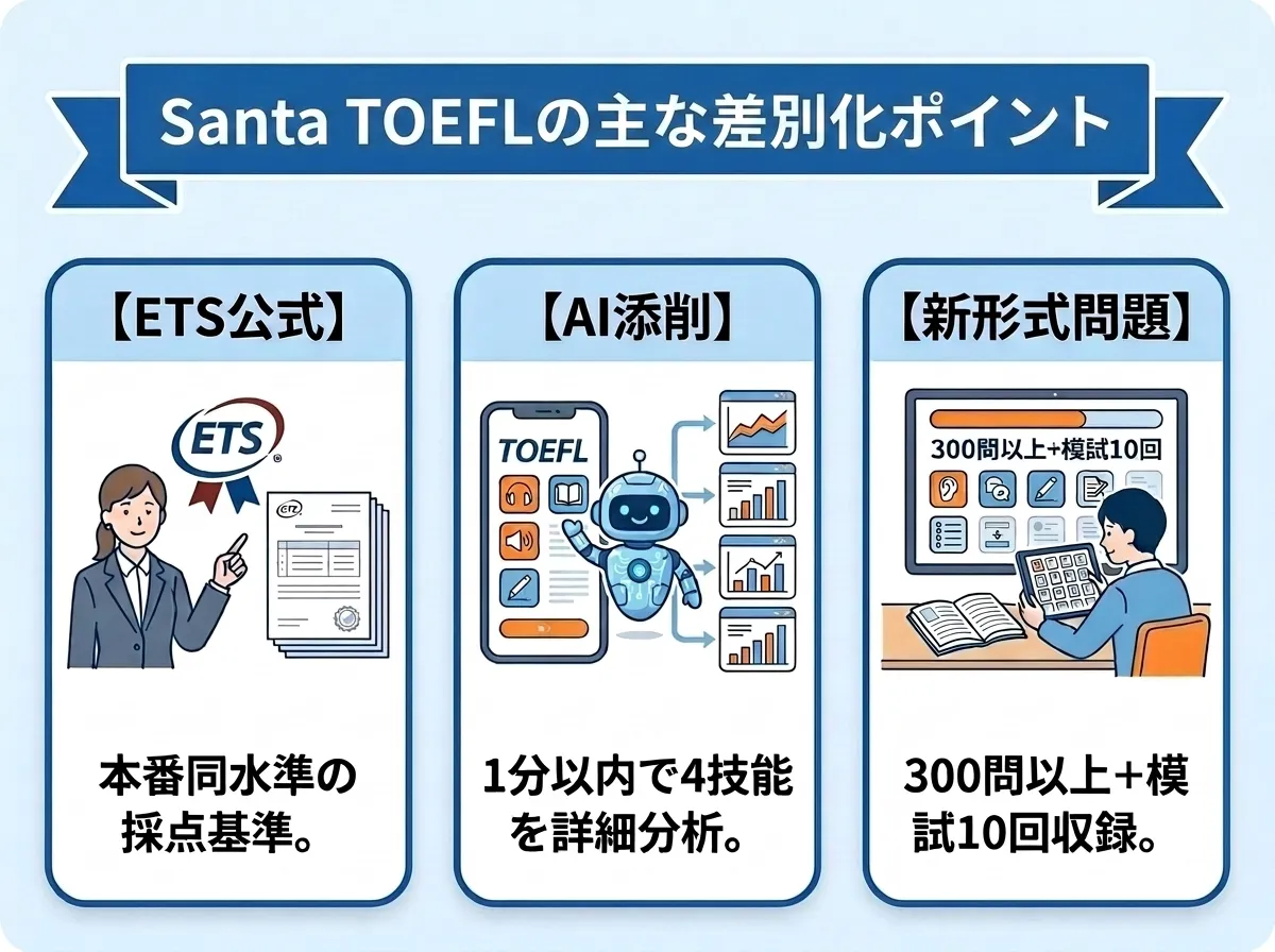 Santa TOEFLとはどんなAI学習アプリか