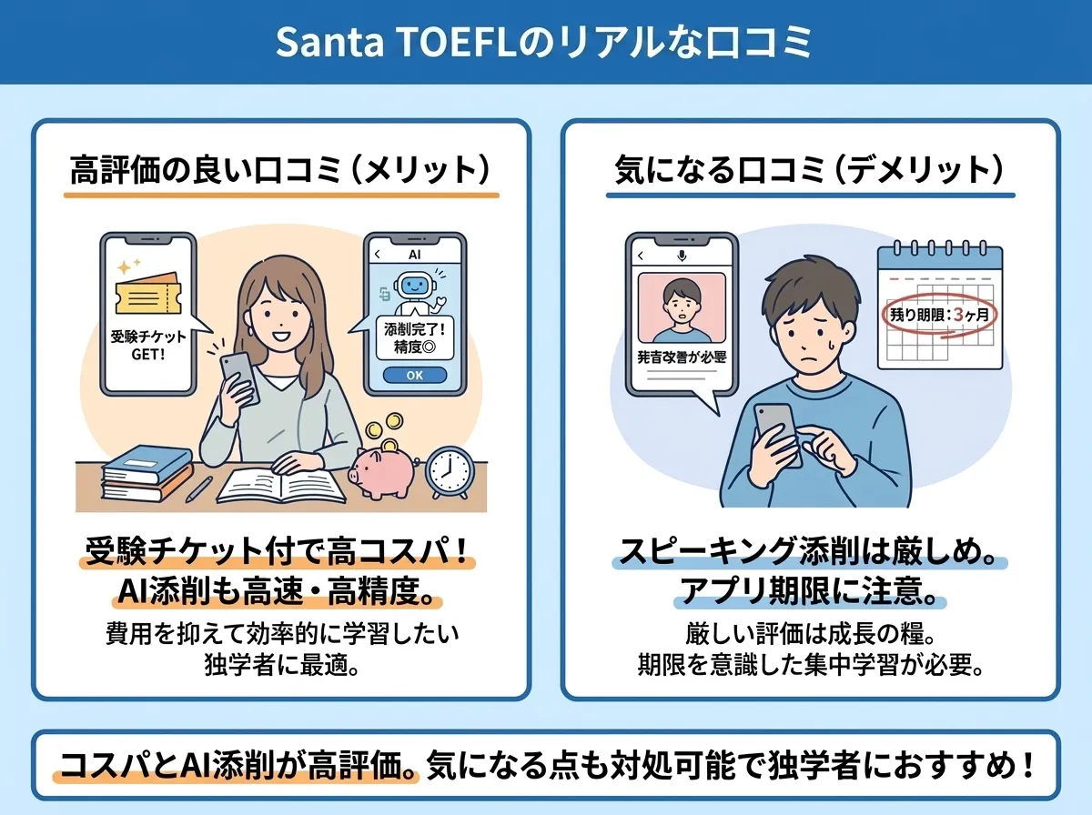 Santa TOEFLの口コミと評判を調査した結果
