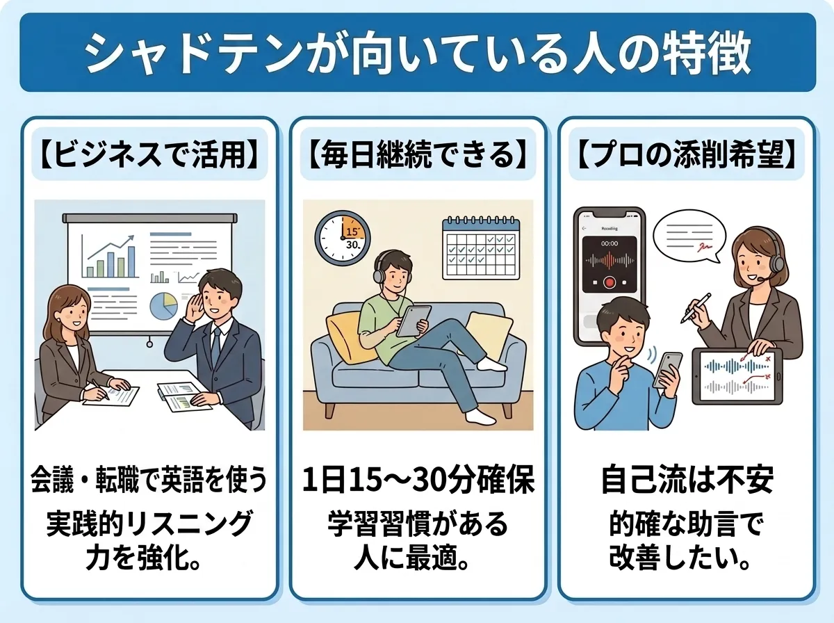 シャドテンが向いている人の特徴