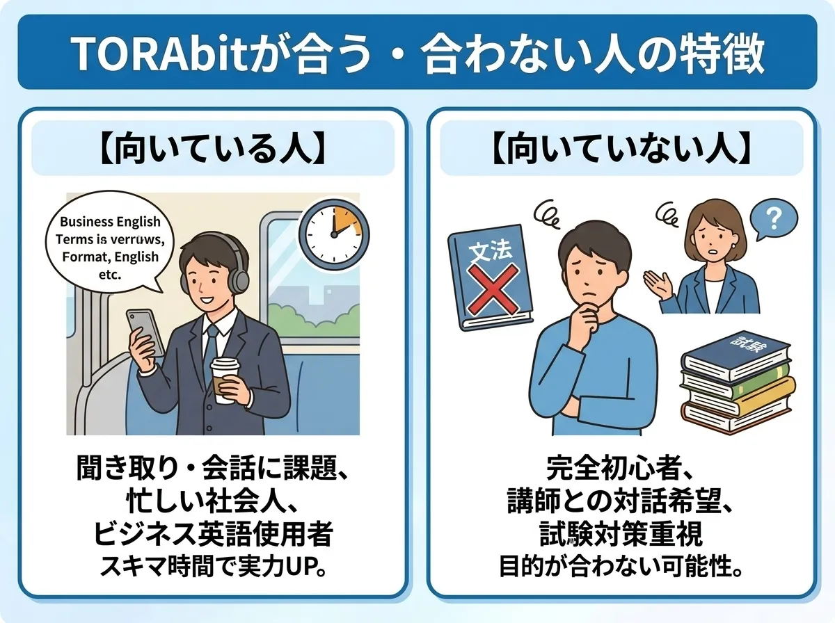torabitに向いている人と向いていない人