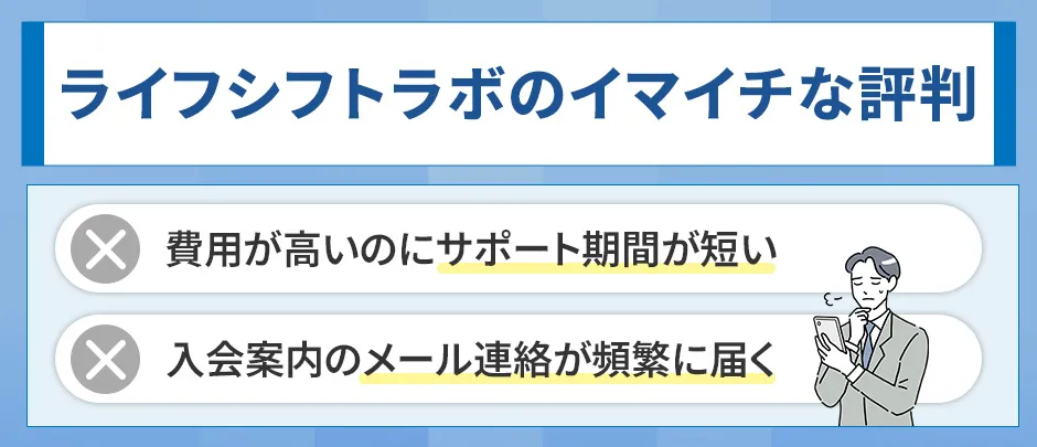 ライフシフトラボの悪い評判