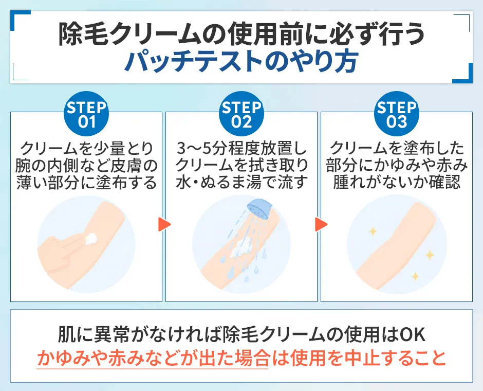 除毛クリームのパッチテスト