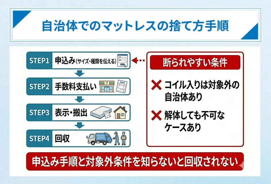 自治体でのマットレスの捨て方手順