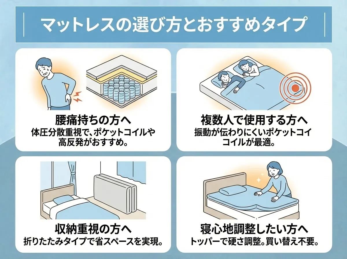 ゴクミンのマットレスの選び方とおすすめタイプ