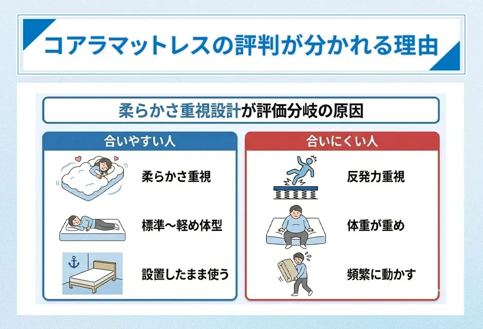 コアラマットレスの評判が分かれる理由