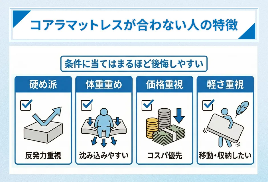 コアラマットレスが合わない人の特徴