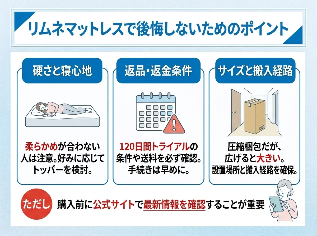 リムネマットレスで後悔しない選び方のポイント