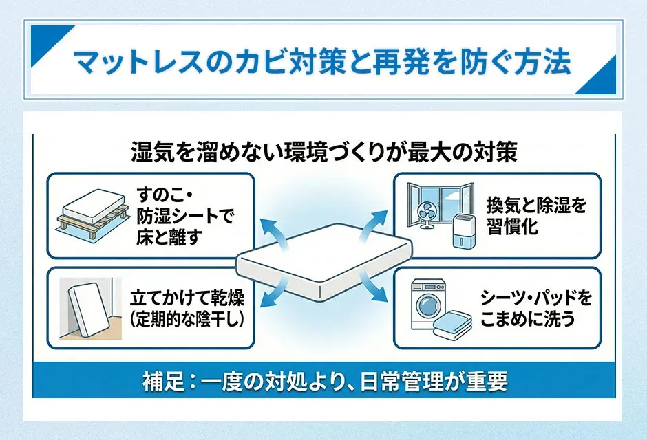 マットレスのカビ対策と再発を防ぐ方法