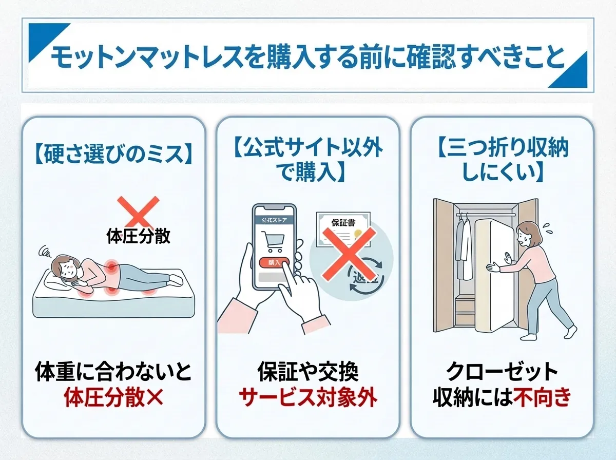 モットンマットレスを購入する前に確認すべきこと