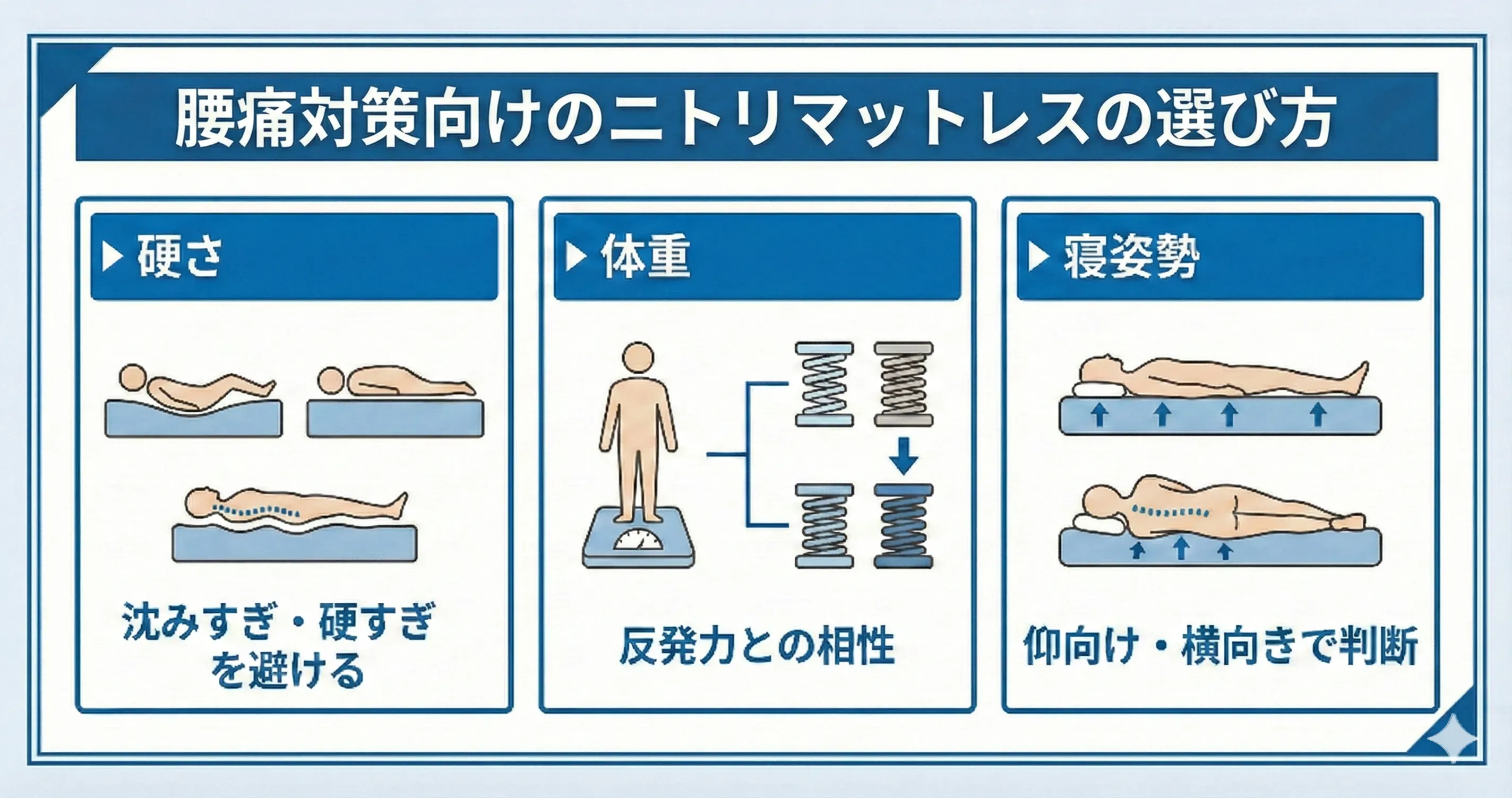 主要タイプ別ニトリマットレスのおすすめ商品