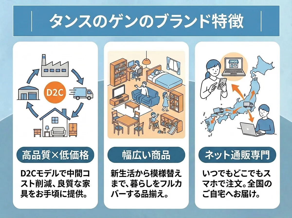 タンスのゲンのブランドの特徴