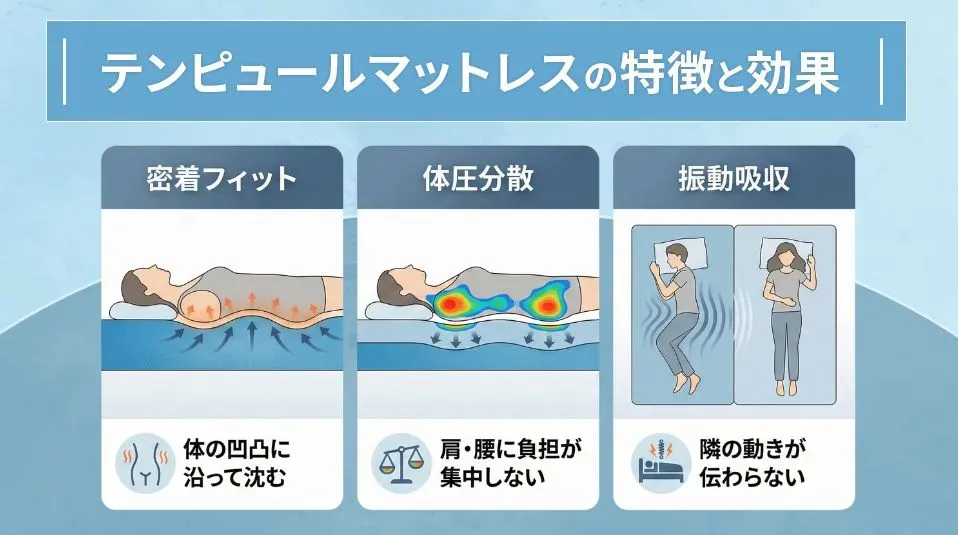 テンピュールマットレスの特徴と効果