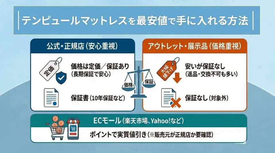 テンピュールマットレスを最安値で手に入れる方法