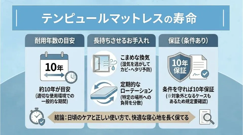 テンピュールマットレスの寿命