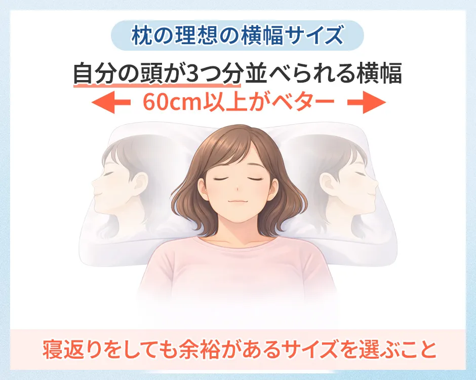 枕の理想の横幅サイズ