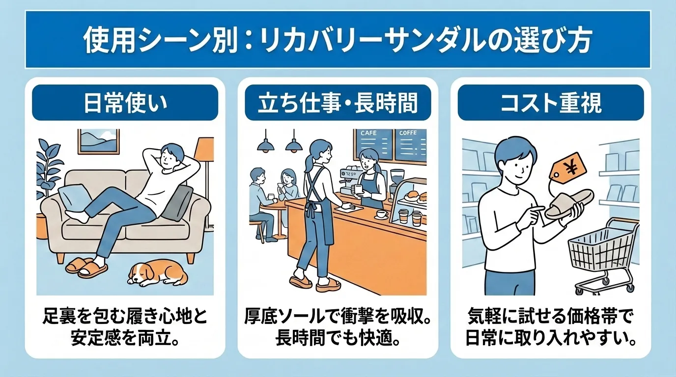 用途で異なる最強のリカバリーサンダルの選び方