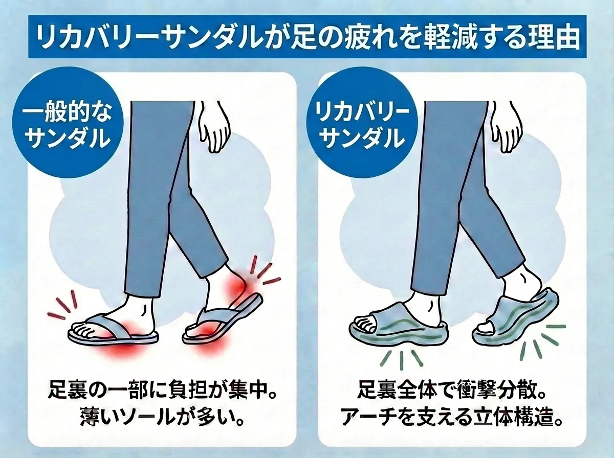 リカバリーサンダルが足の疲れを軽減する理由