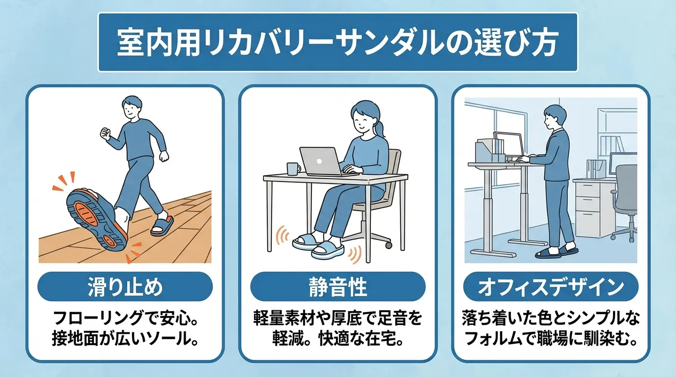 室内用のおすすめのリカバリーサンダルの選び方