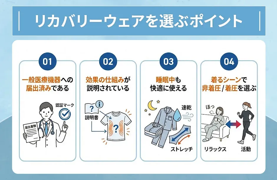 リカバリーウェアを選ぶポイント