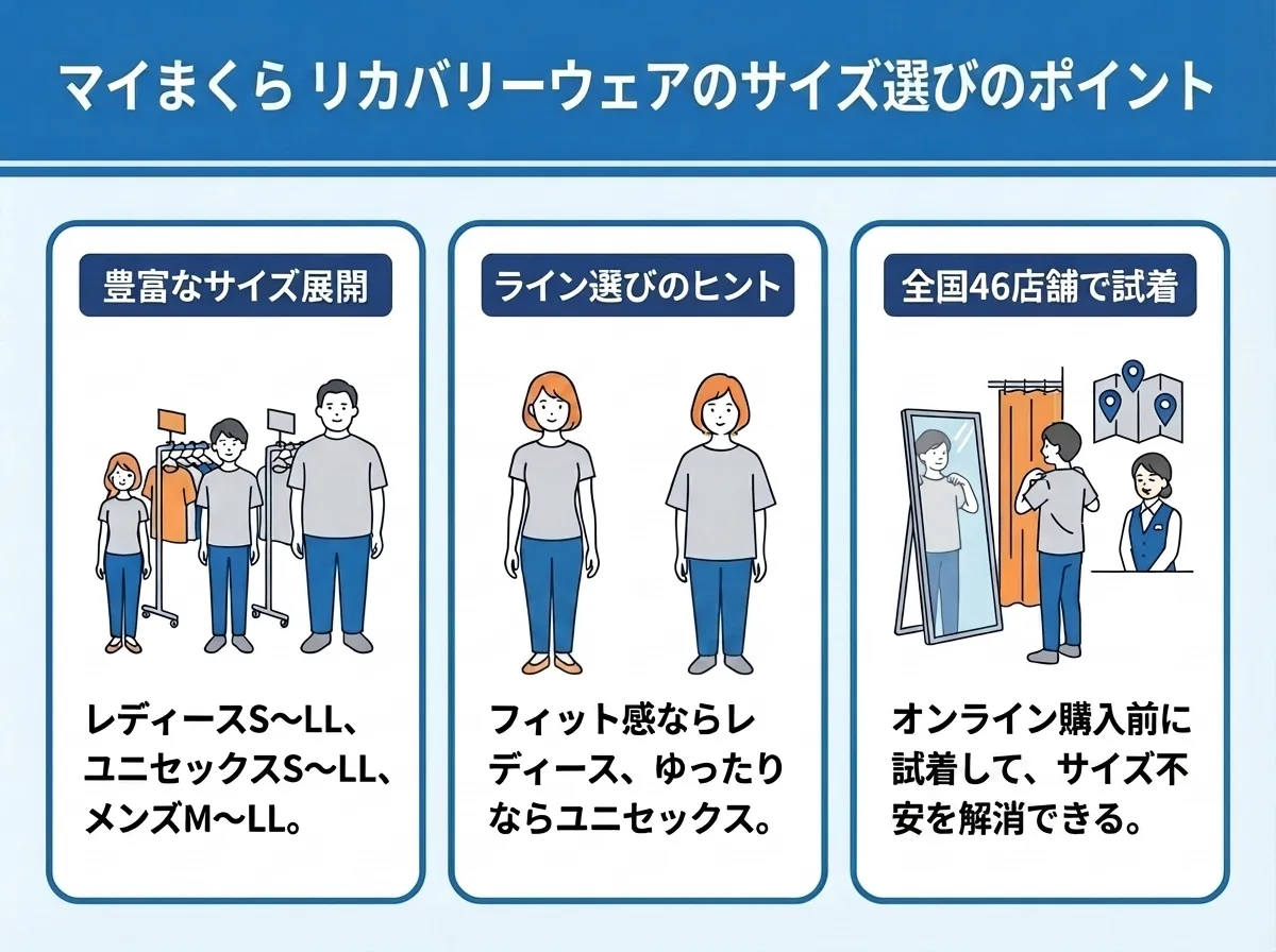 マイまくら リカバリーウェアのサイズ選びのポイント