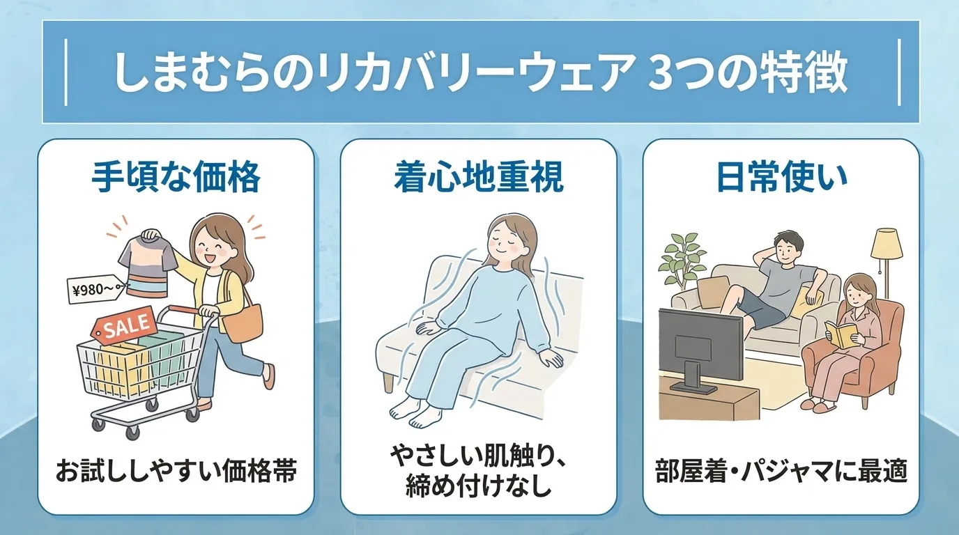 しまむらのリカバリーウェアの特徴