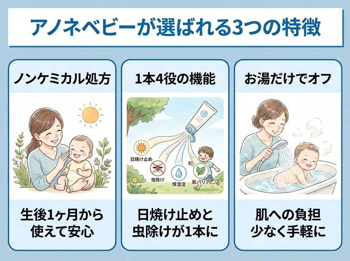 アノネベビーが選ばれる3つの特徴