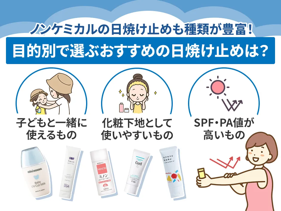 目的別でおすすめのノンケミカル日焼け止め