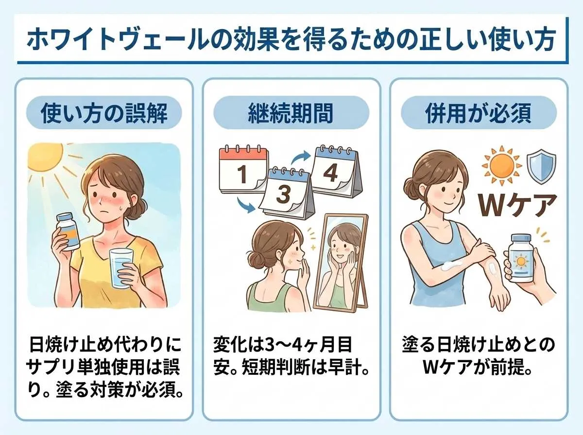 ホワイトヴェールプレミアムの効果を得るための正しい使い方