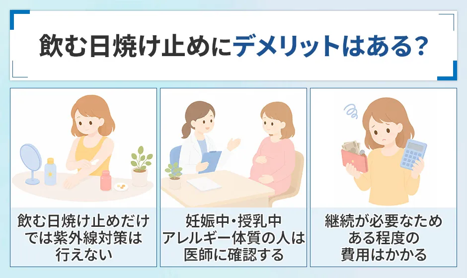 飲む日焼け止めの効果のデメリット