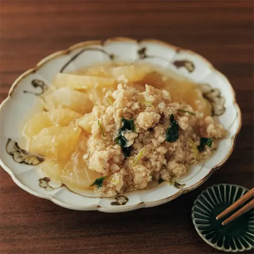 ツクリオの鶏そぼろ大根山椒添え