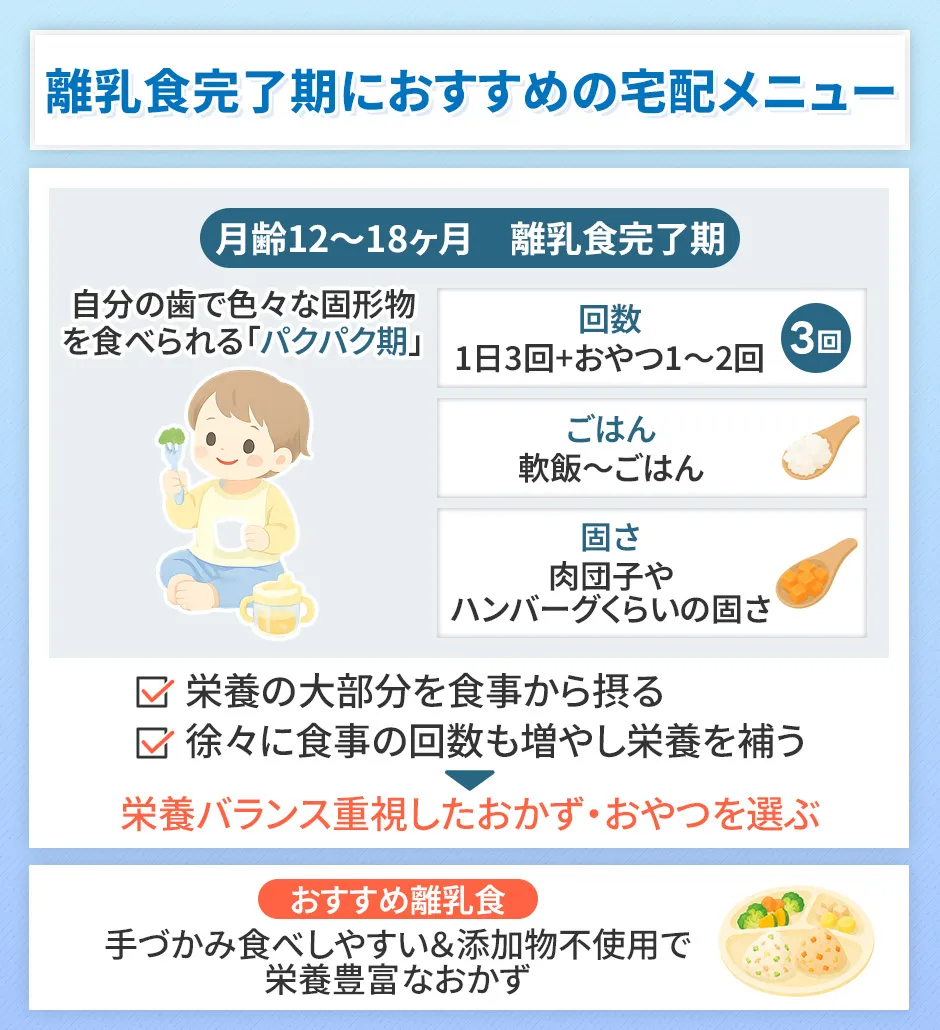 離乳食完了期におすすめの宅配メニュー