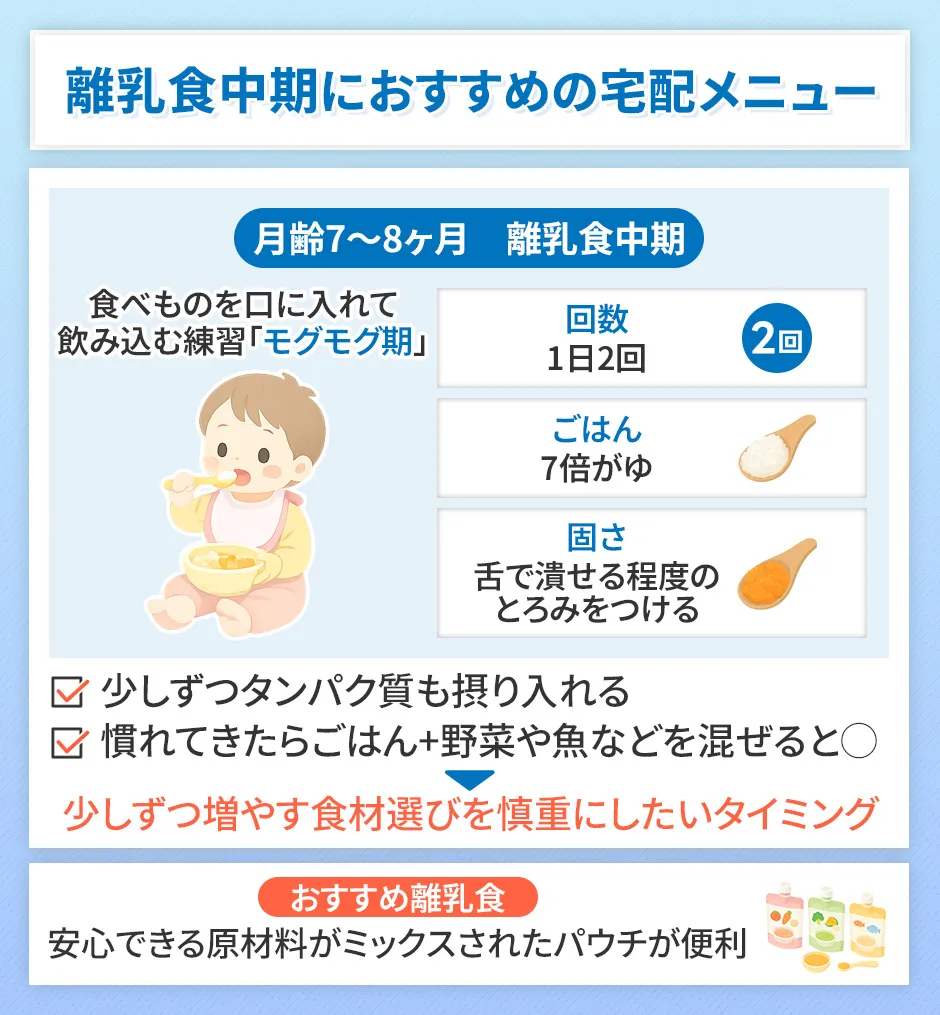 離乳食中期におすすめの宅配メニュー